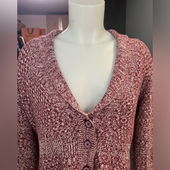 Laura Scott Red & White Knit Cardigan - Picture 2 of 8